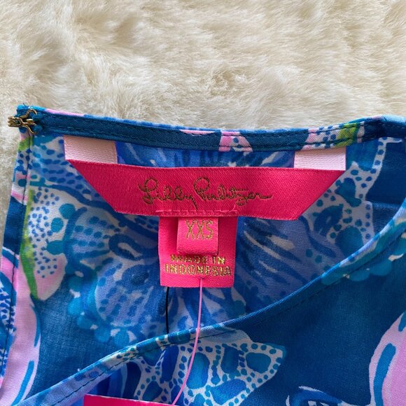 NEW with TAGS Lilly Pulitzer Bernadette Top in Macaw Blue size XXS MSRP $128 - Picture 9 of 13